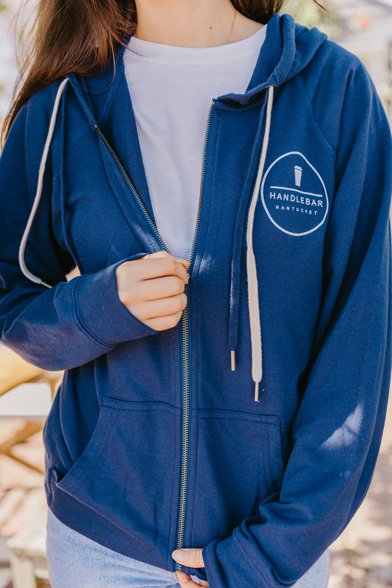 Zip-up Hoodie with HB Logo – Handlebar Nantucket